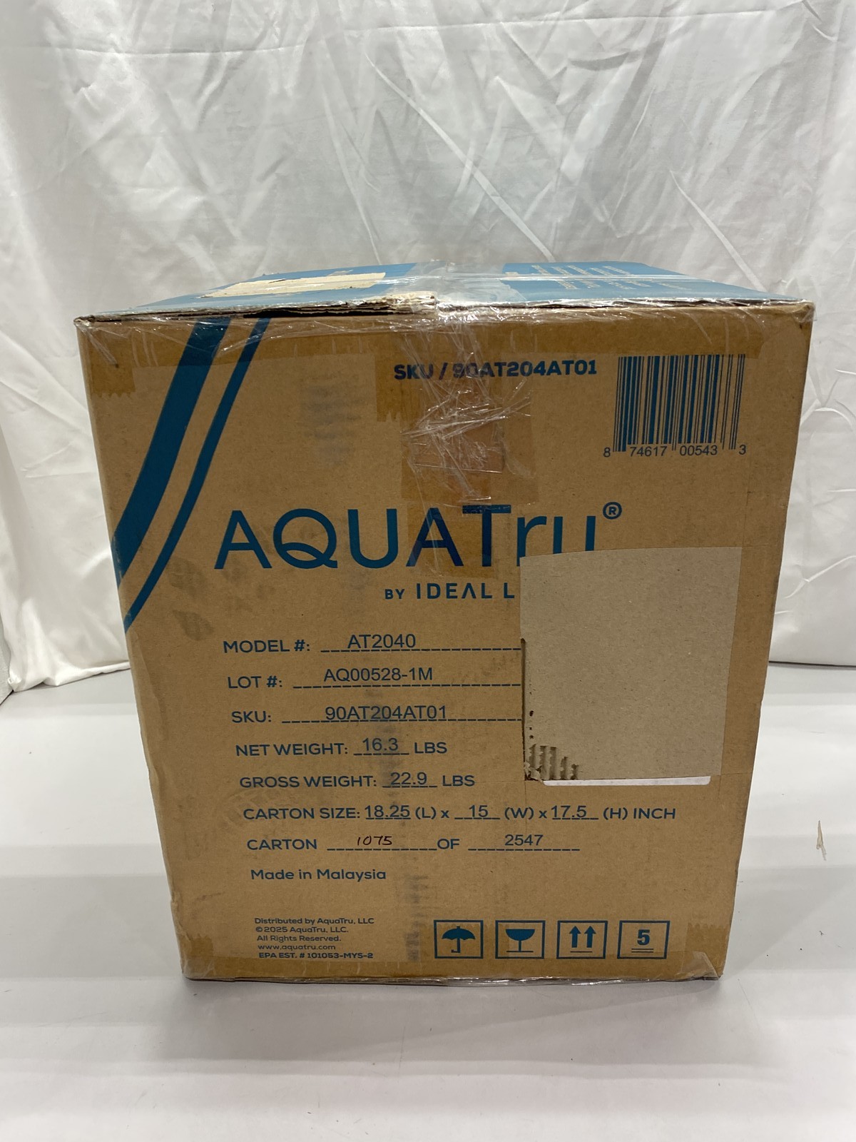 AquaTru Classic Countertop Water Filtration System Reverse Osmosis