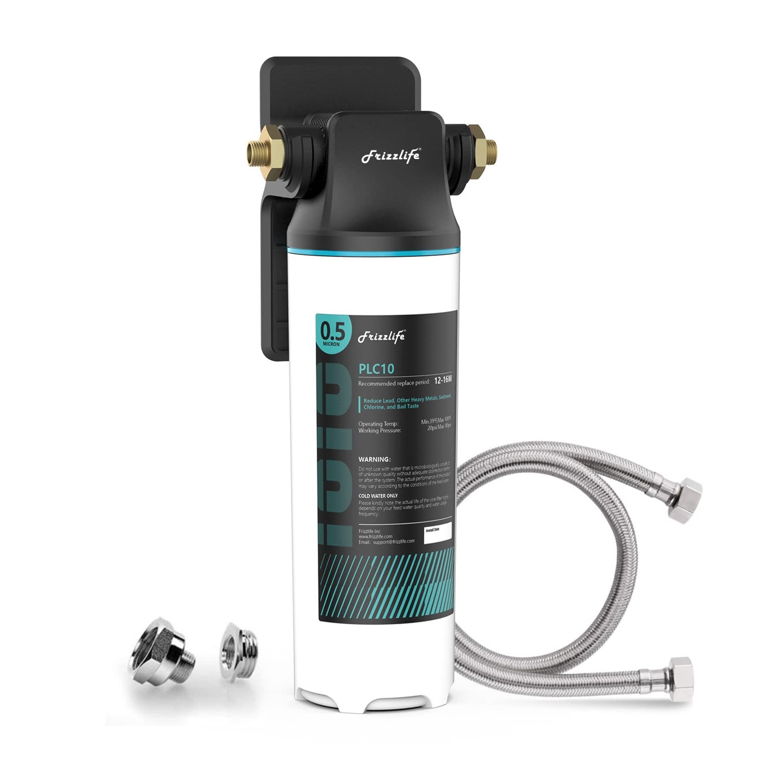 Frizzlife SW10 Under Sink Water Filter NSF 0.5 Micron 8K Gal USA Tech