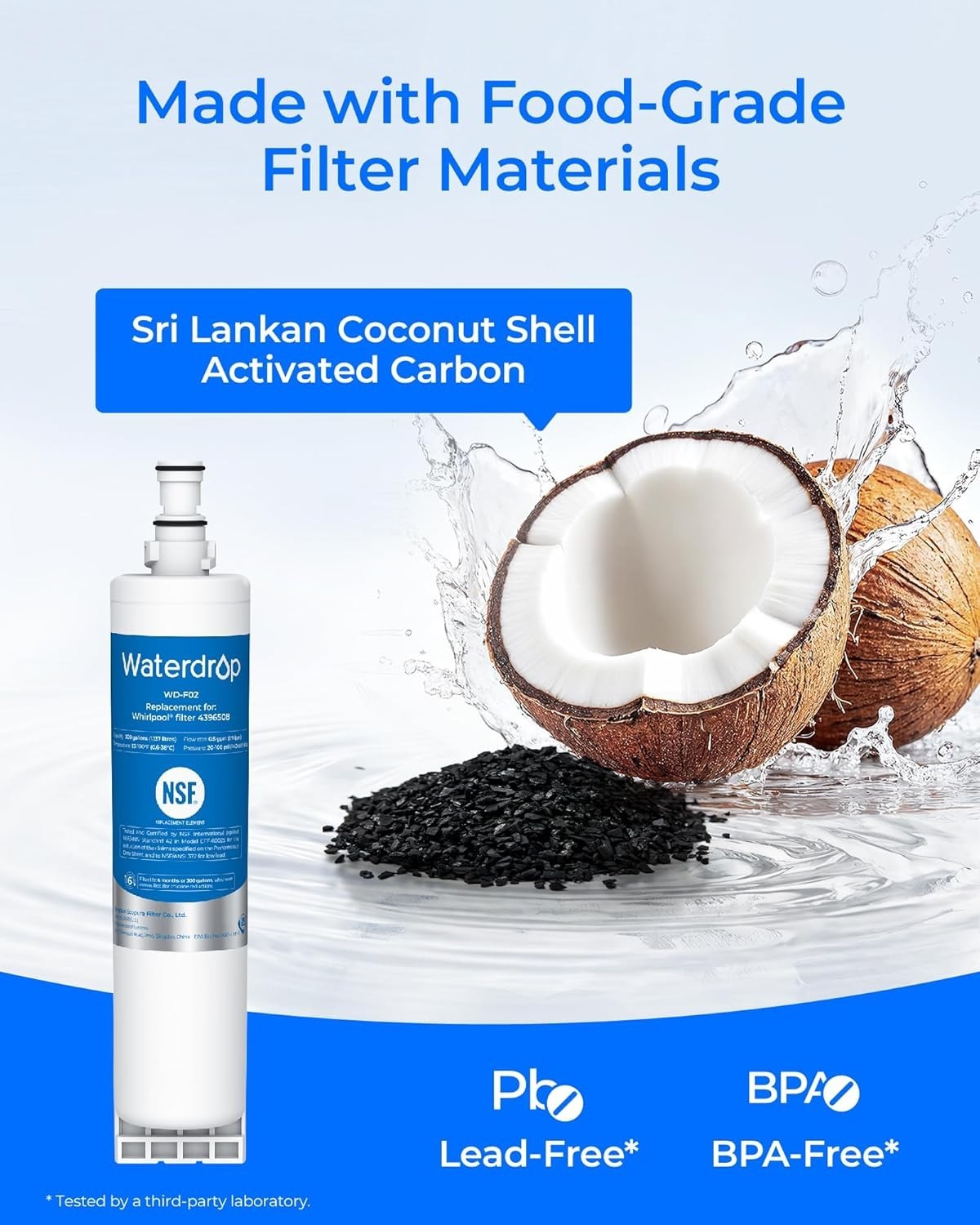 Refrigerator Water Filter 3 Pack Lead Free Material for Easy Installation