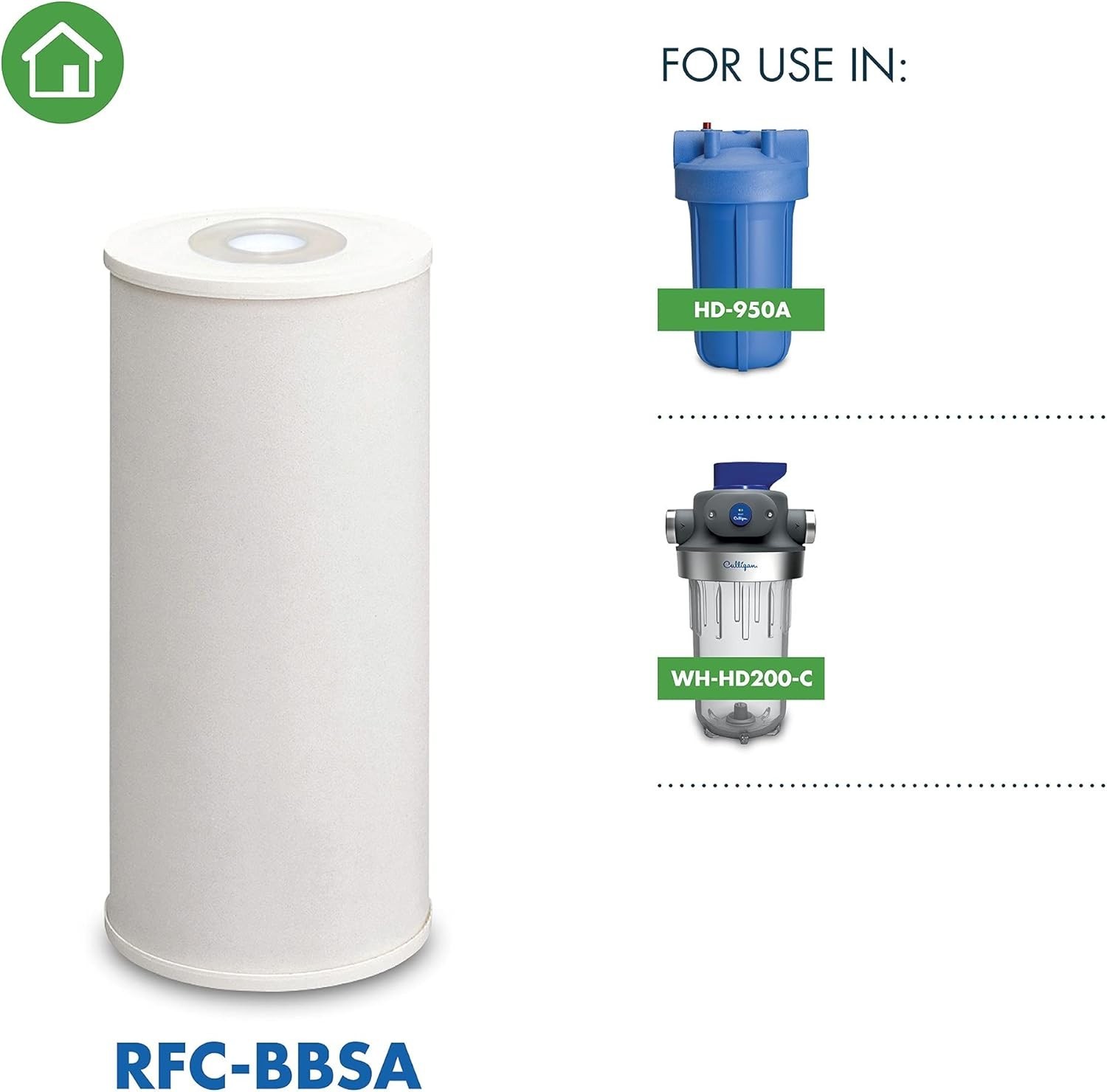 Heavy Duty Water Filter 10 x 4.5 Inch 25 Micron Compatible with Multiple Systems