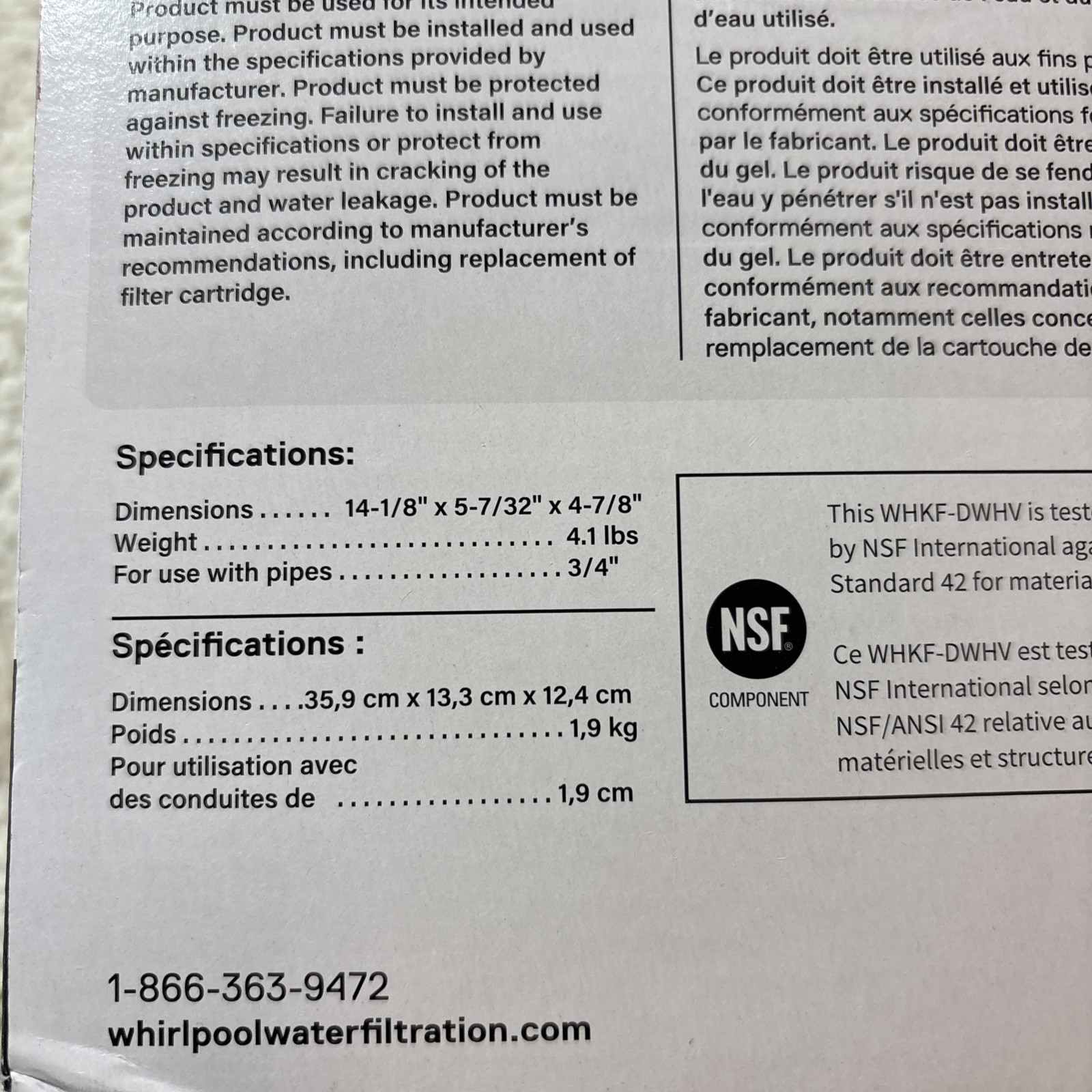 Whirlpool 10 x 2.5 Inch Whole House Water Filtration System WHKF-DWHV, 3/4″…