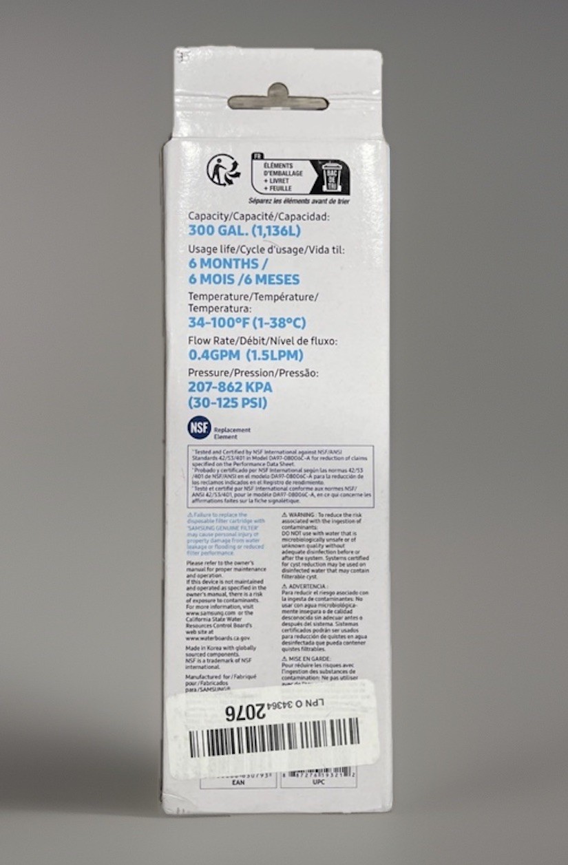 Samsung Water Filter | Ice & Water Refrigerator Filter HAF-QIN/EXP | NEW SEALED