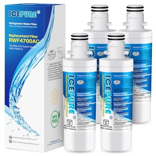 Refrigerator Water Filter Replacement for LG LT1000P, Kenmore 46-9980, 4-Pack