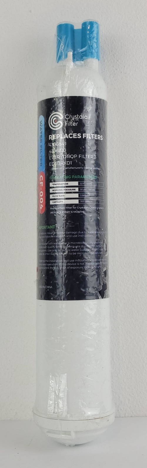 Crystala Filter CF-004 Refrigerator Replaces EDR3RXD1 4396841 4396710 NEW ✅