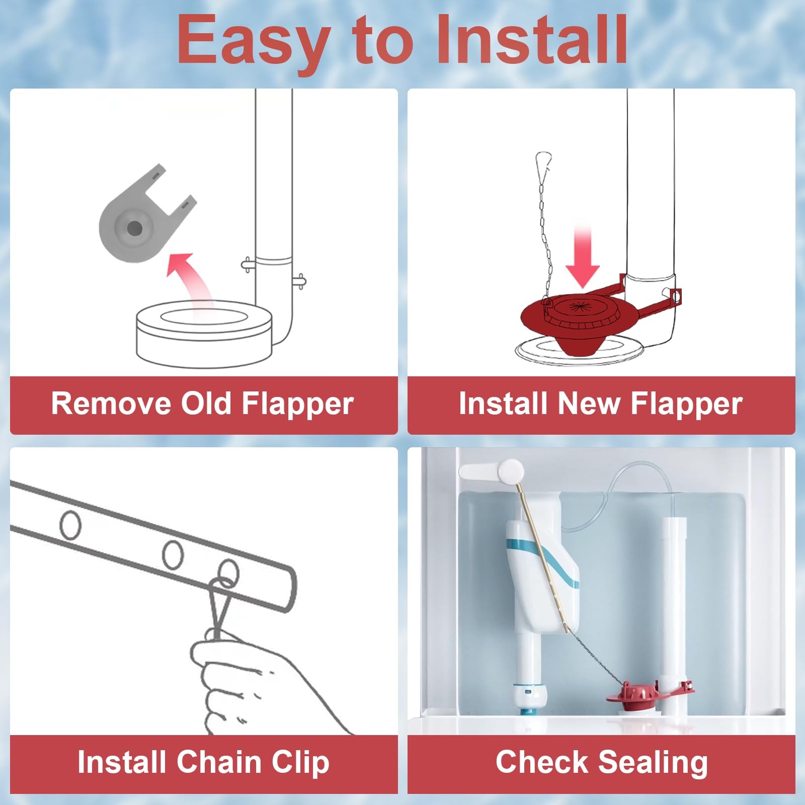 2Inch Toilet Flapper Replacement Kit, Universal Flush Valve Flapper Fits Koh…