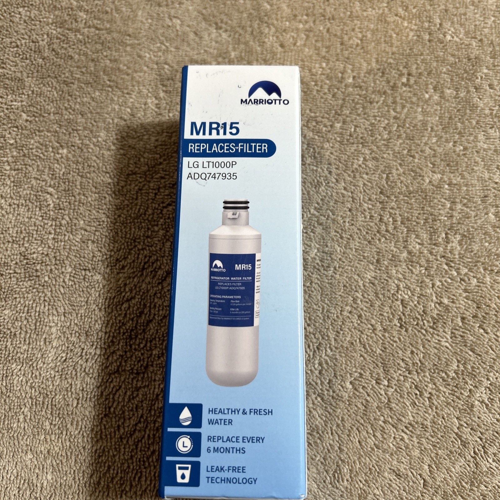 Marriotto | MR15 Refrigerator Water Filter Replacement LG LT1000P ADQ747935 New