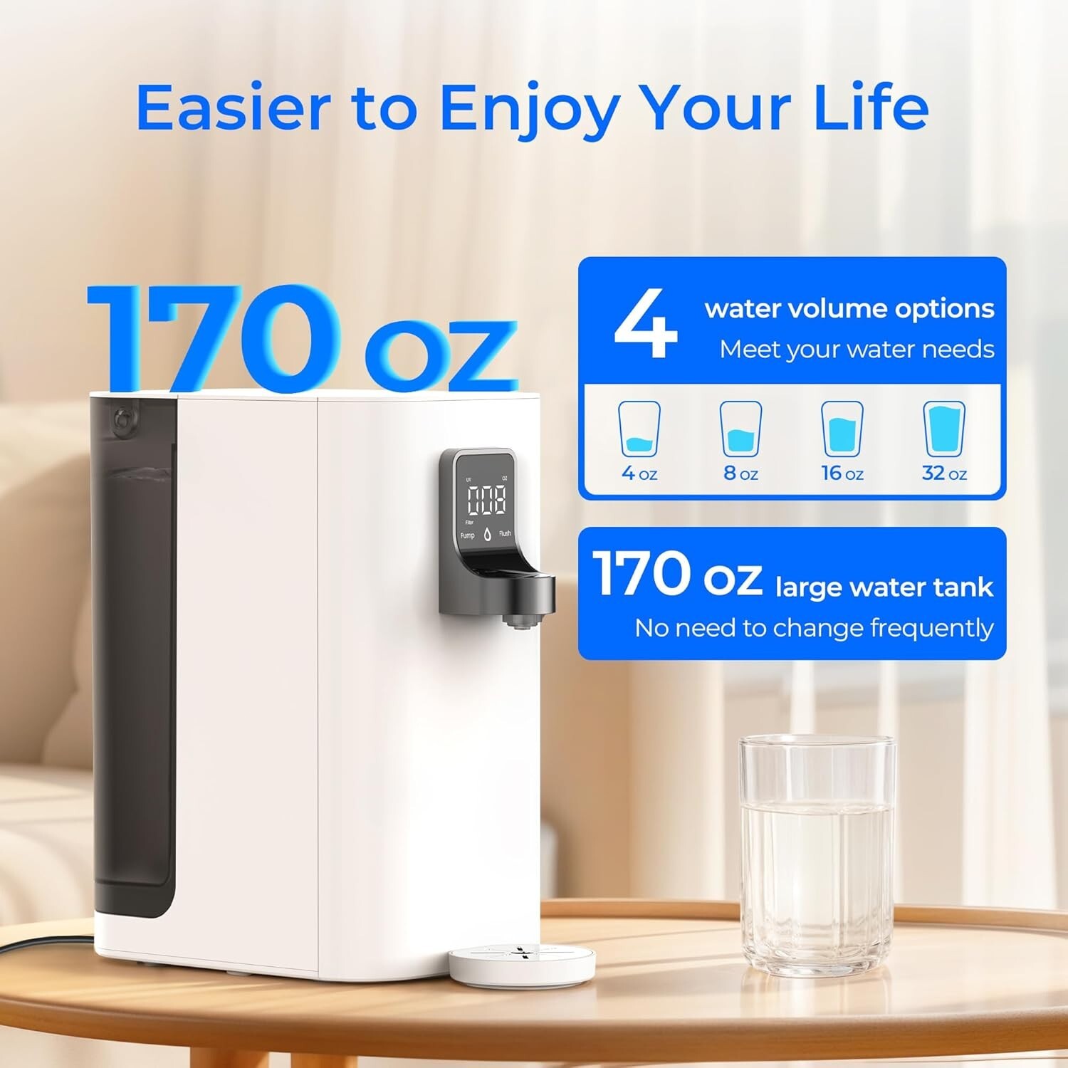 Waterdrop K19-SFK Reverse Osmosis Water Filter Countertop,Reduce PFAS,BPA Free