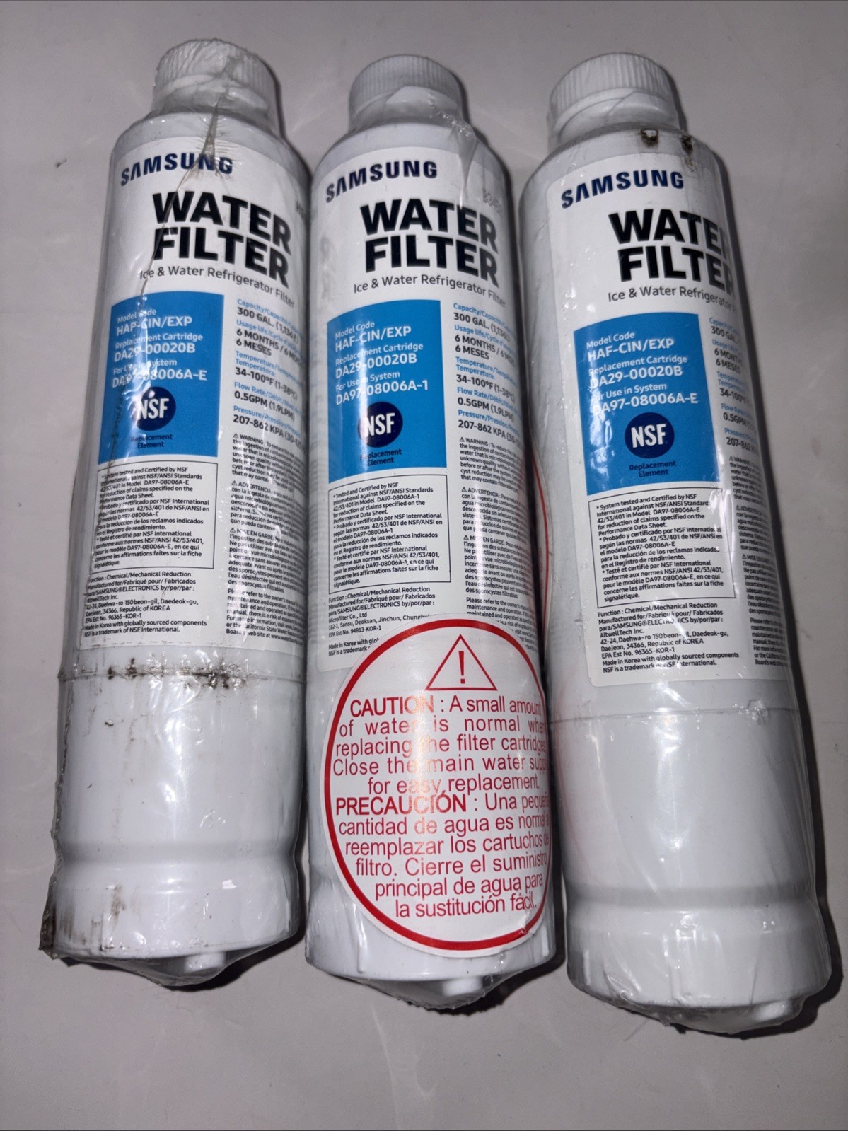 3 PACK Genuine Samsung DA29-00020B HAF-CIN/EXP Refrigerator Water Filter (New)