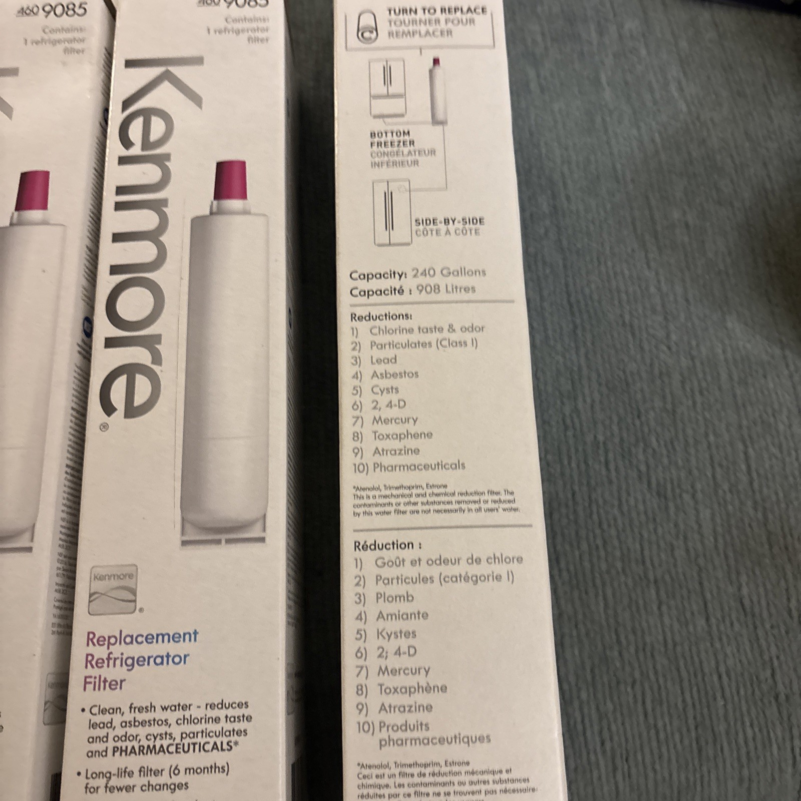 3 Pack Kenmore 9085 469085 Genuine Refrigerator Water Filter New Sealed 46-9085