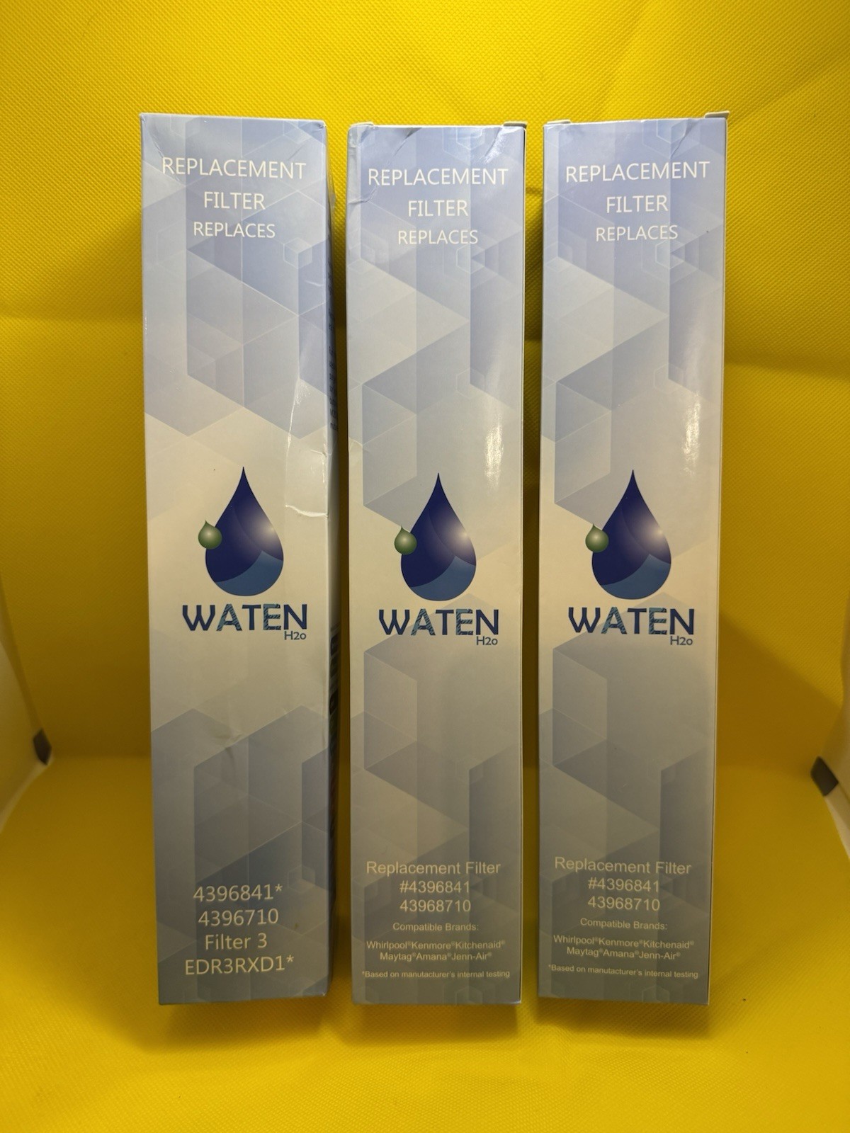 3 PACK Waten H20 4396841* 4396710 Water Replacement Filter 3 EDR3RXD1 NEW