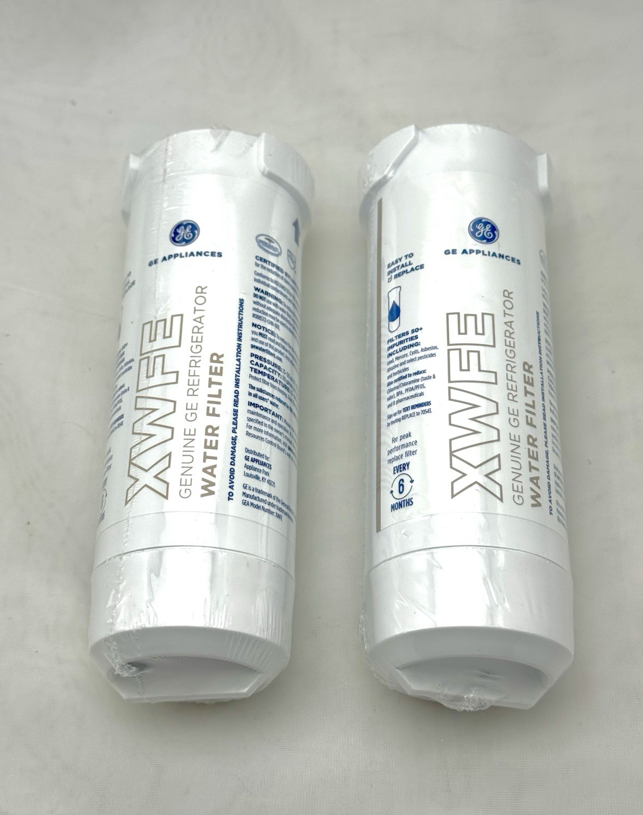 Genuine OEM GE XWFE Refrigerator Water Filters NO CHIPS – 2 Pack – No Boxes