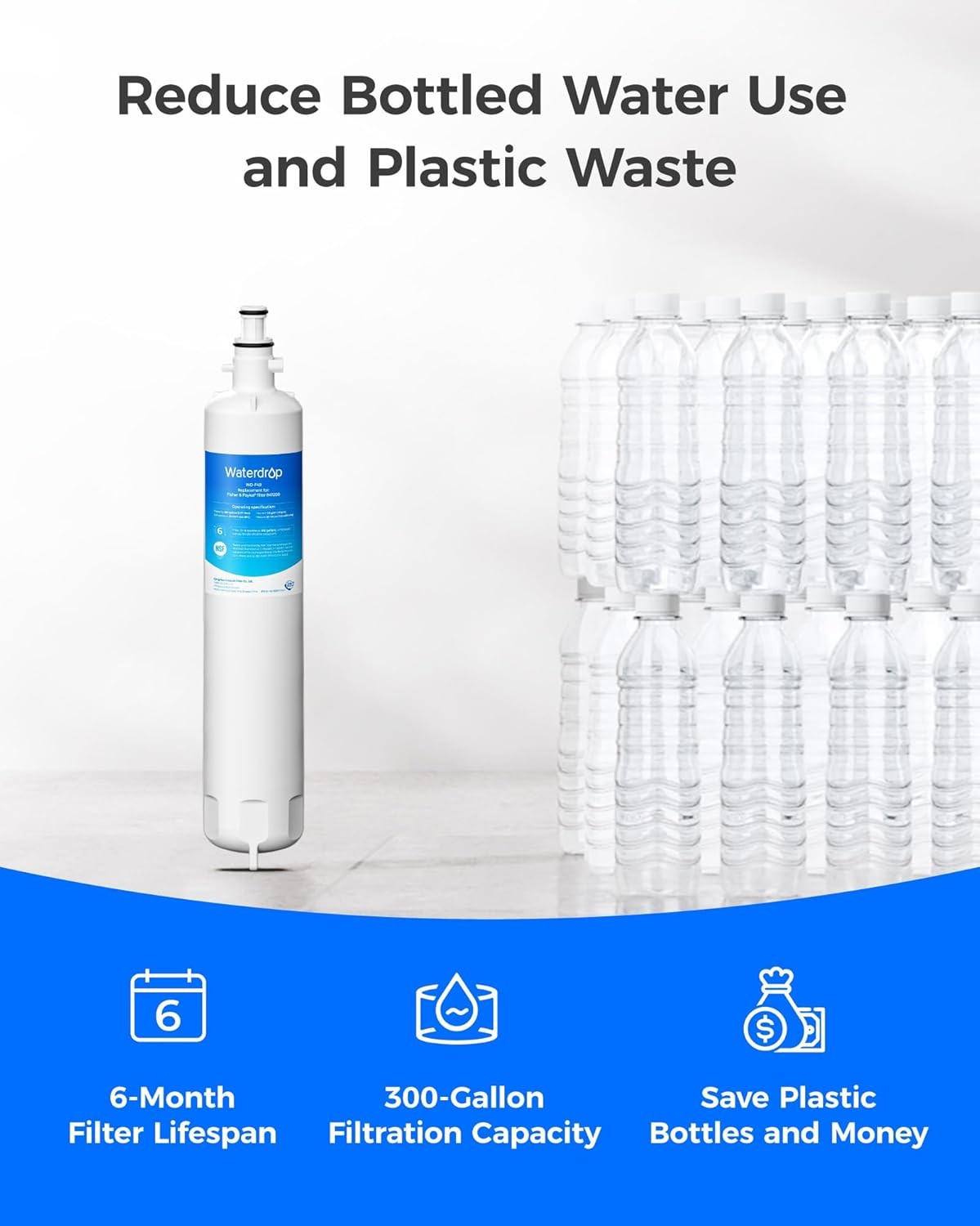 Waterdrop 847200 Water Filter Replacement for Fisher & Paykel Water Filter (3)
