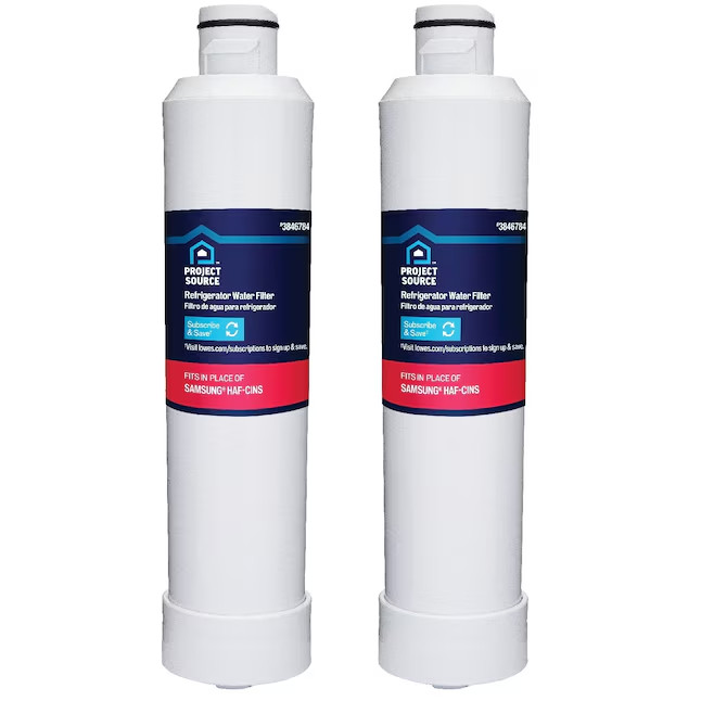 Project Source Twist-in Refrigerator Water Filter S-2-2 – Samsung HAF-CINS 2 pk