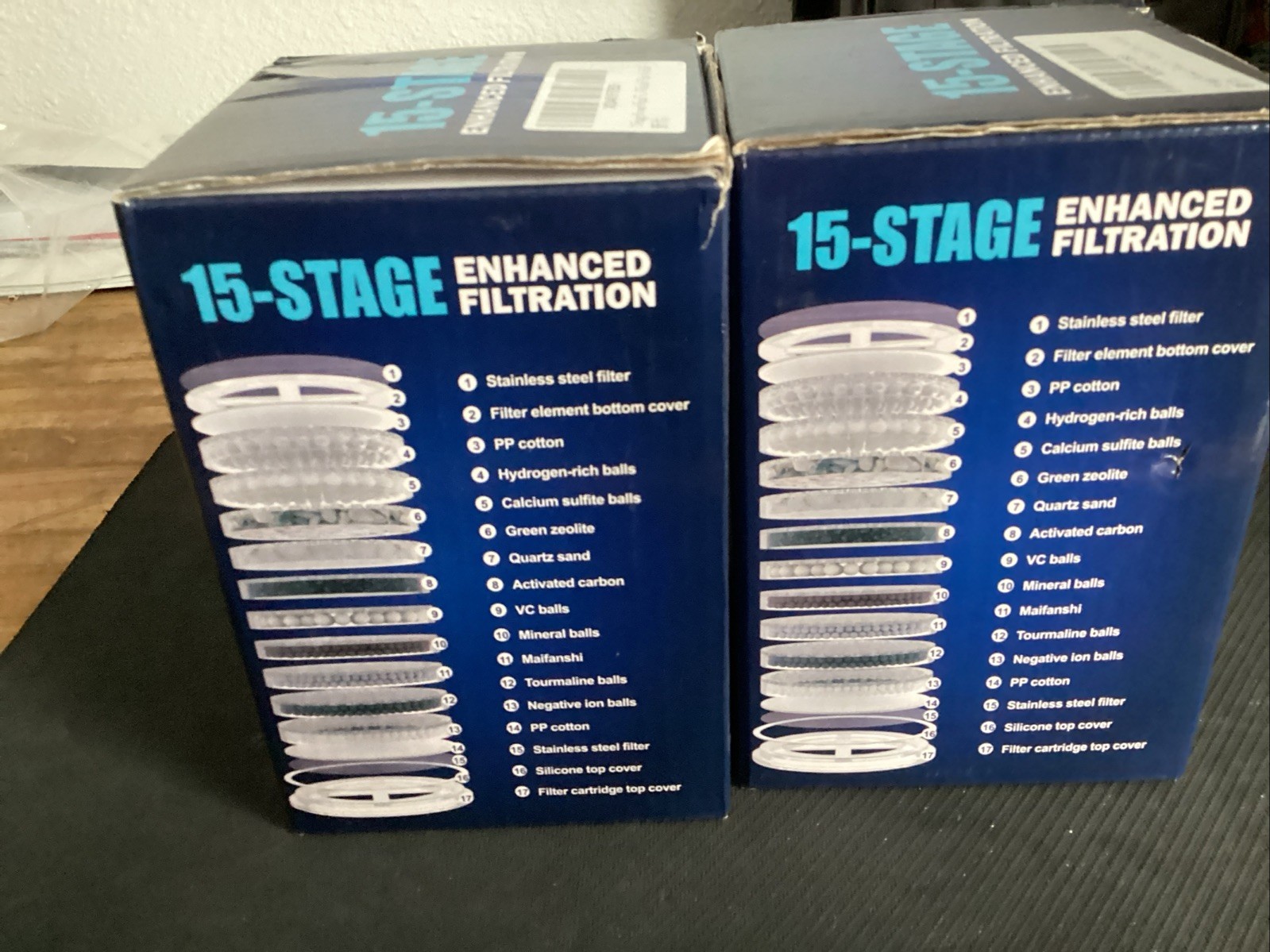 A Pair Of 15 Stage Enhanced Filtration Universal high Performance Water Filter