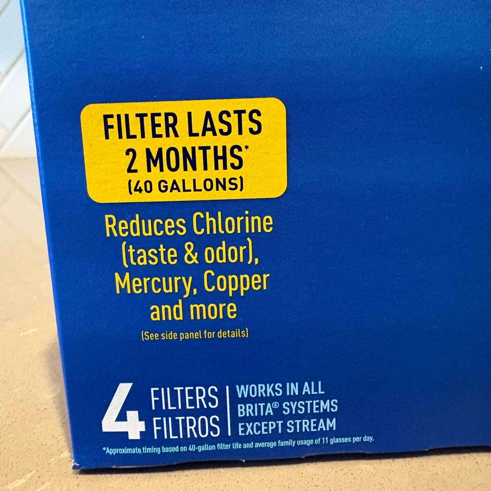 Brita Standard Water Filter Replacement OB03 4 Pack Pitcher 40 Gal each Openbox