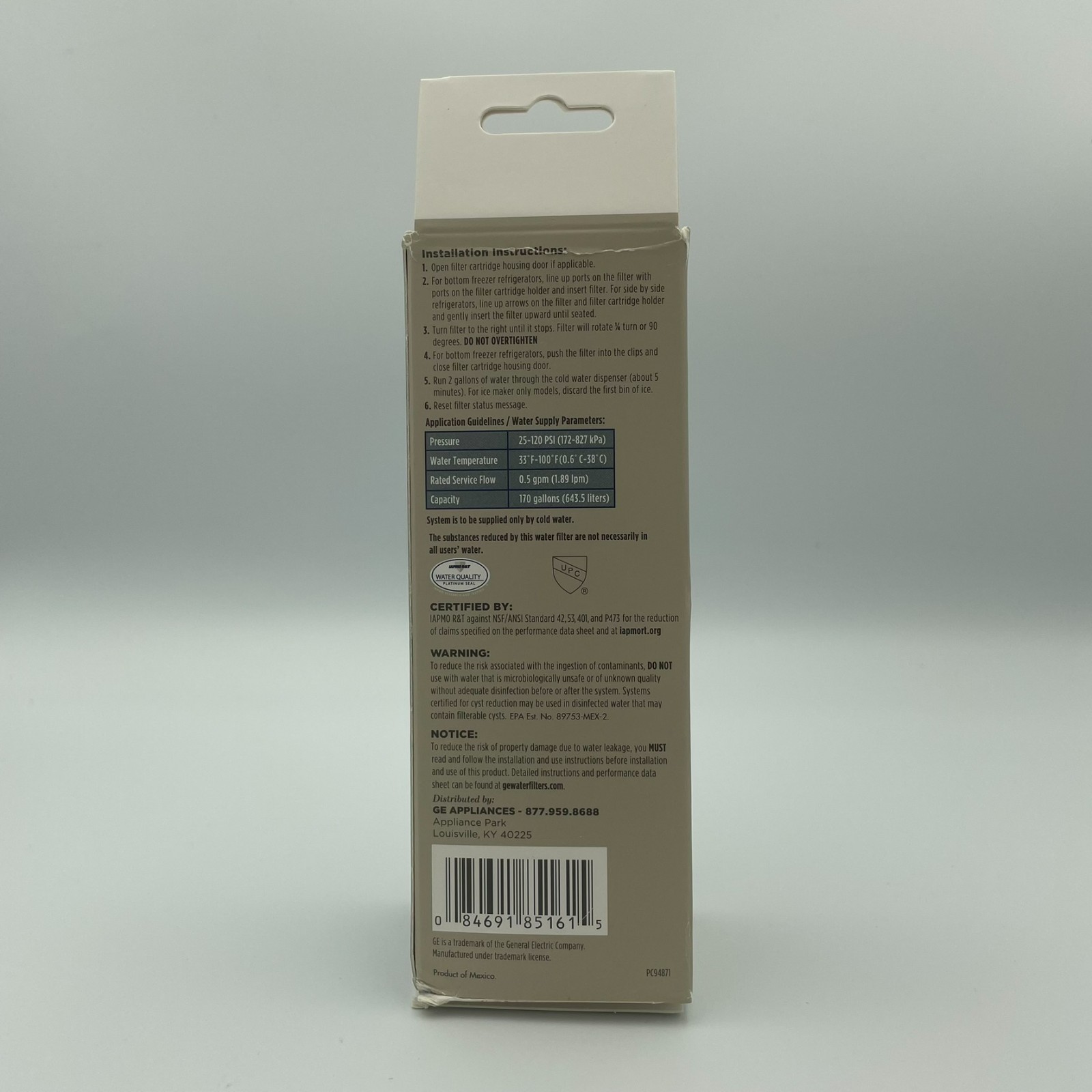 NIB GE XWFE Genuine Refrigerator Water Filter OEM Replacement Cartridge