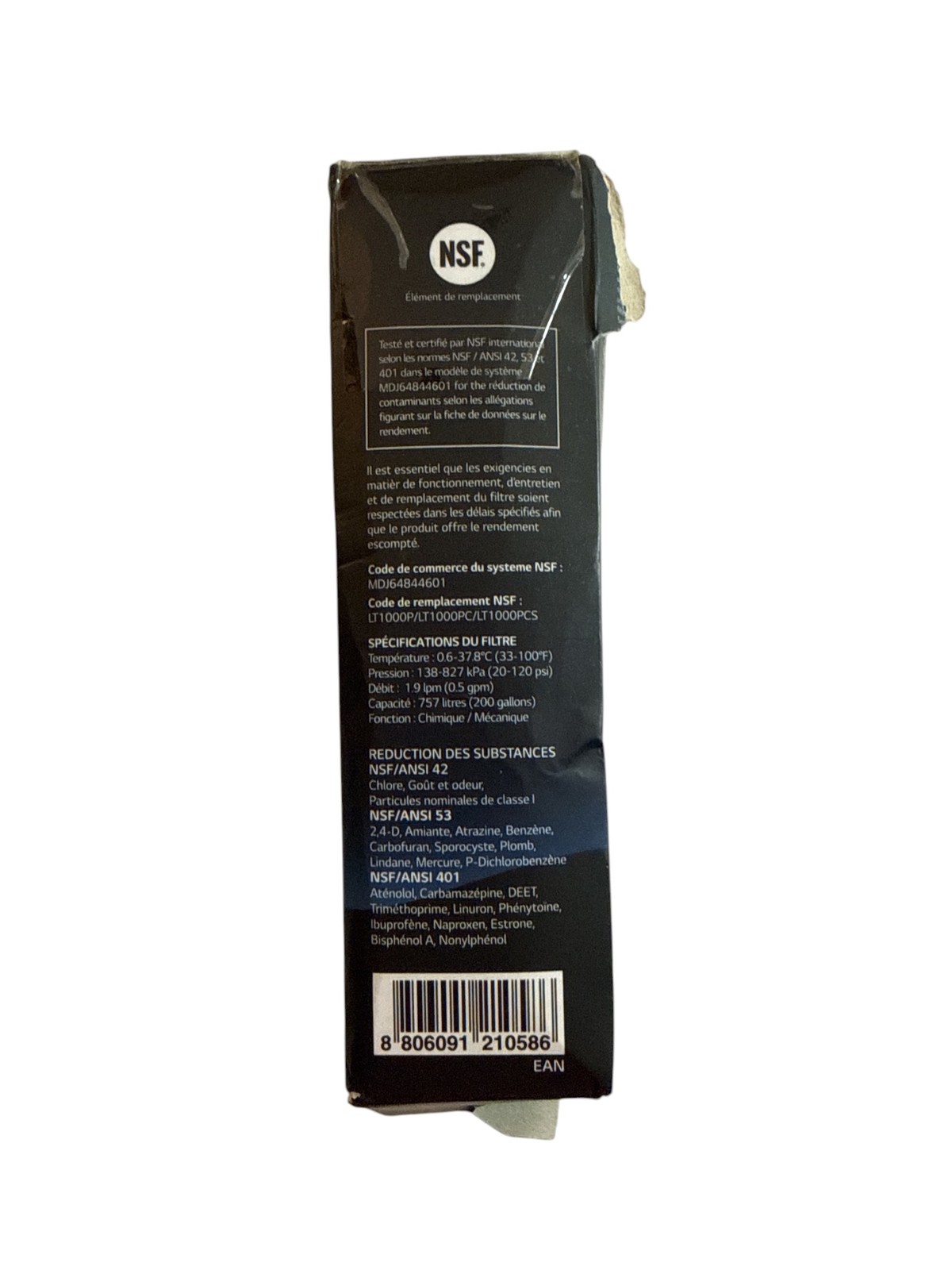 LG Water Filter LT1000P Refrigerator Replacement Cartridge NSF Fits LG Fridges