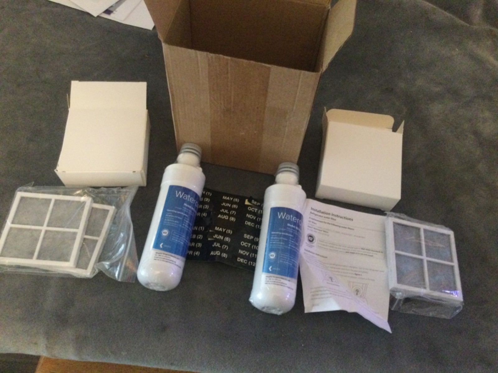 Brand New,Sealed Waterdrop WD-F46 Lot of 2 w/stickers,3 air filters,box,etc.FS!