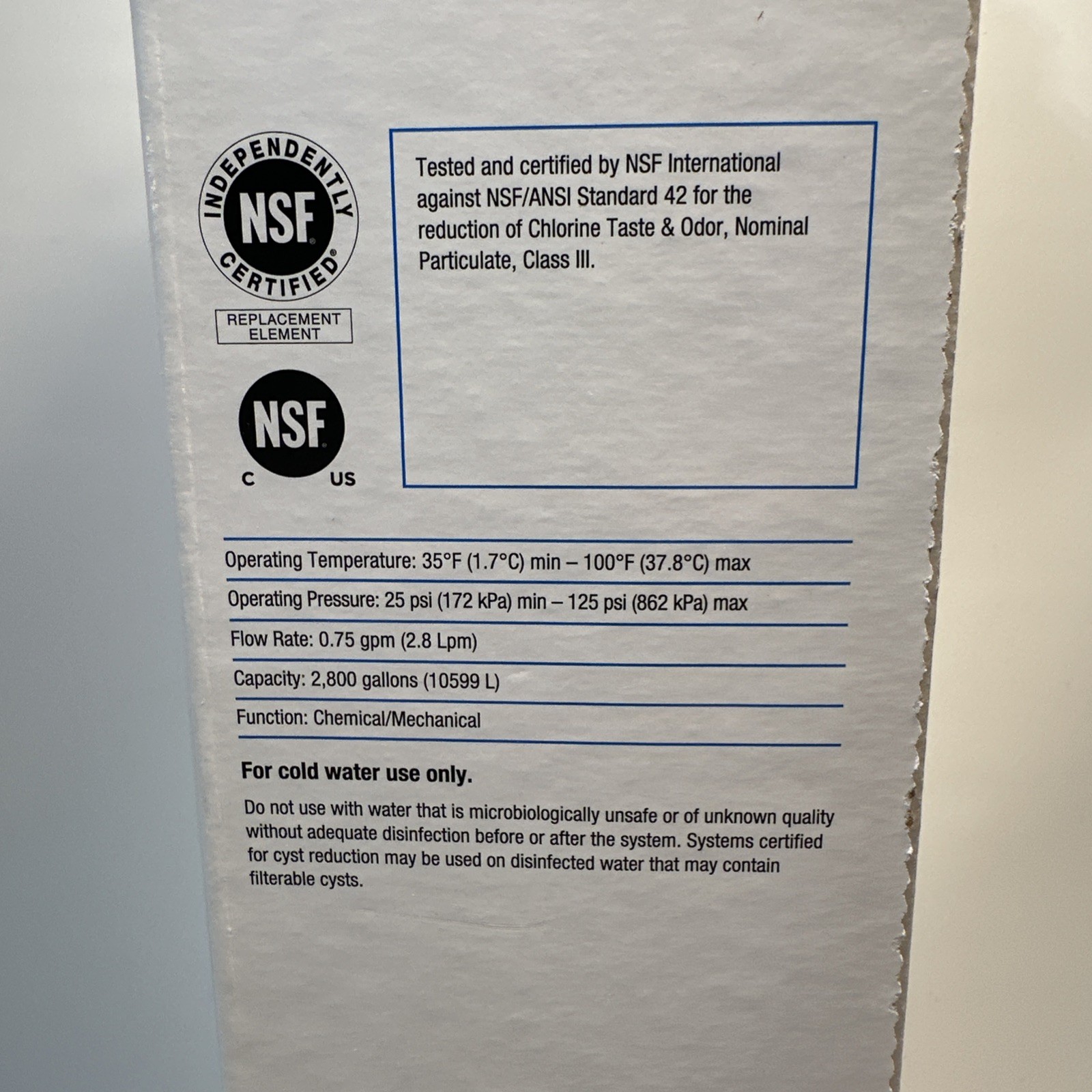 Sub-Zero 7012333 Ice Maker Water Filter UC-15 NSF Rated New Sealed