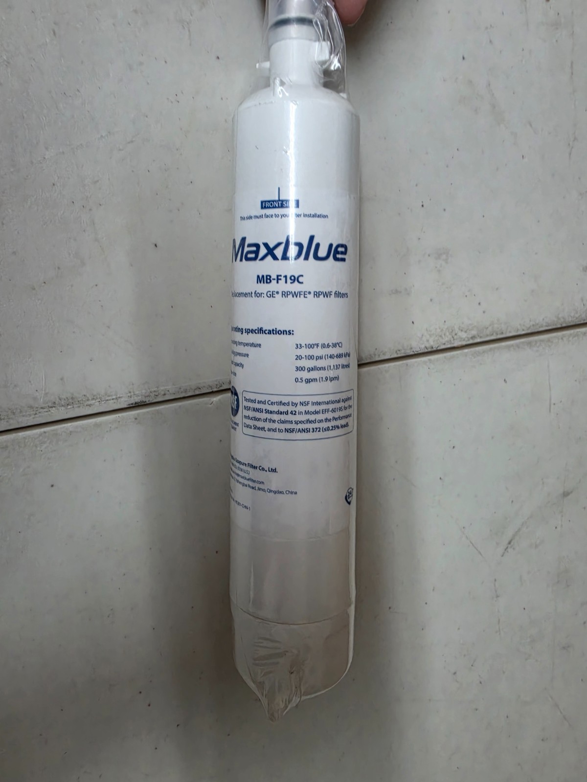 MaxBlue MB-F19C Water Filter Cartridge Replacement For GE RPWFE RPWF