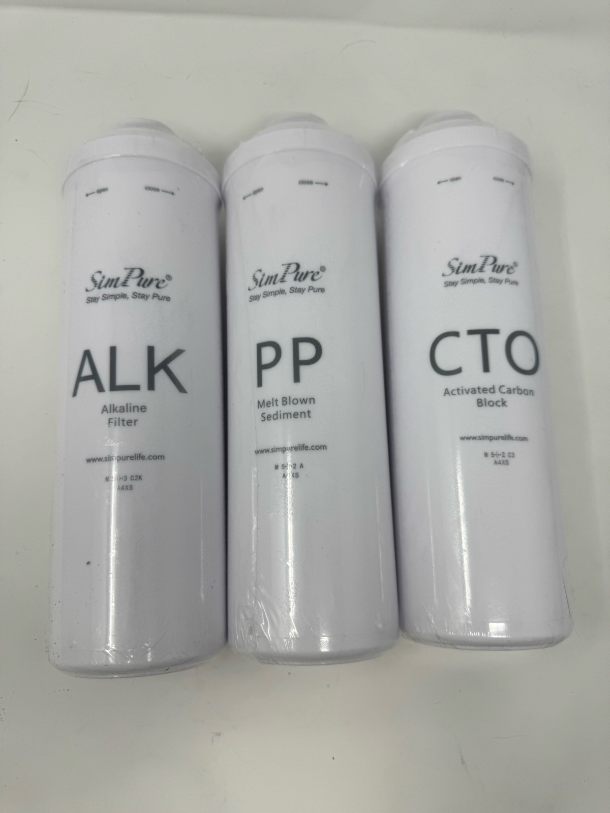 SimPure T1-400ALK Replacement Filter Set (3-Pack) – PP, ALK, CTO