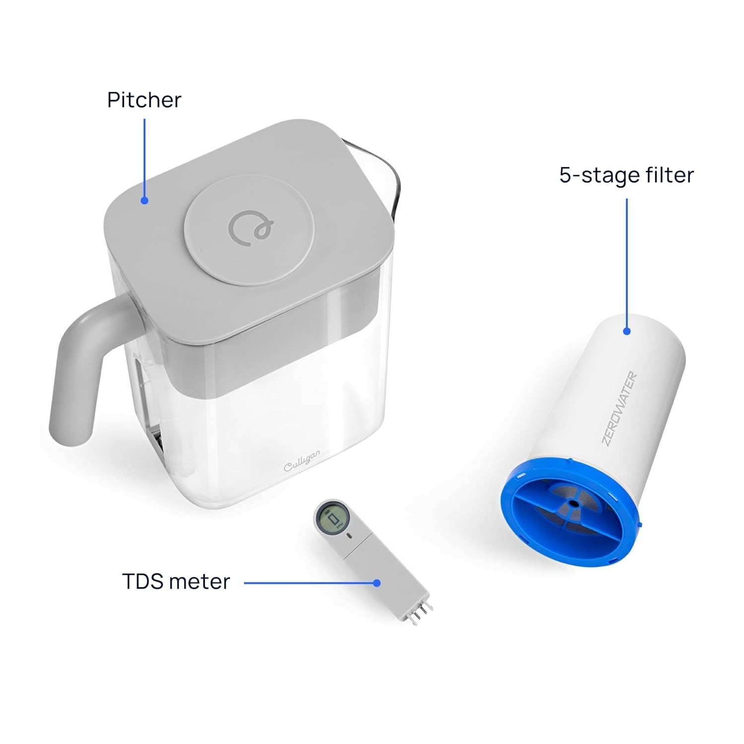 with ZeroWater Technology 12-Cup Water Filter Pitcher – Includes 5-Stage Adva…