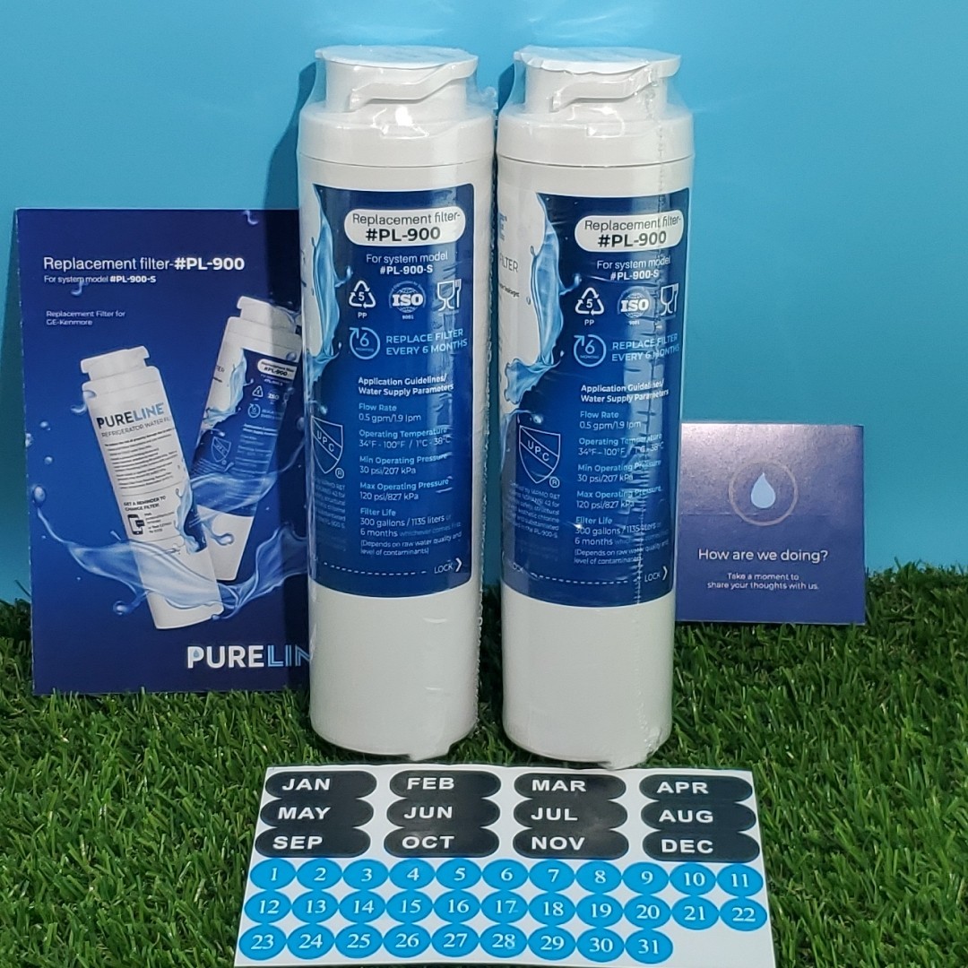 2 PureLine Refrigerator Water Filter PL-900 for System PL-900-S Replaces GE MSWF