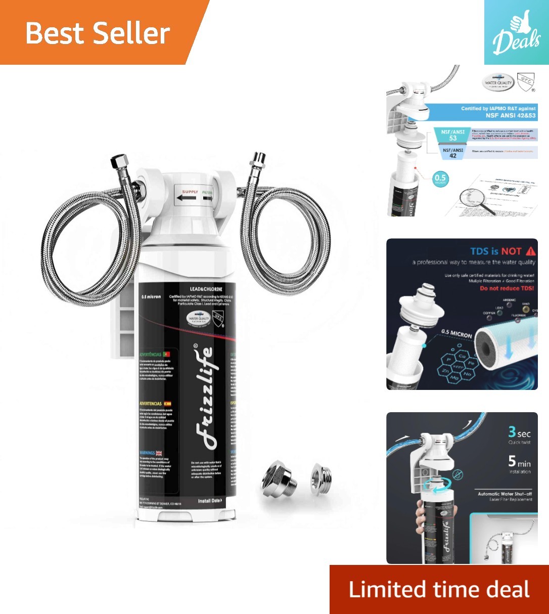 Effortless Install Under Sink Water Filter – 1600 Gallons, NSF Certified System