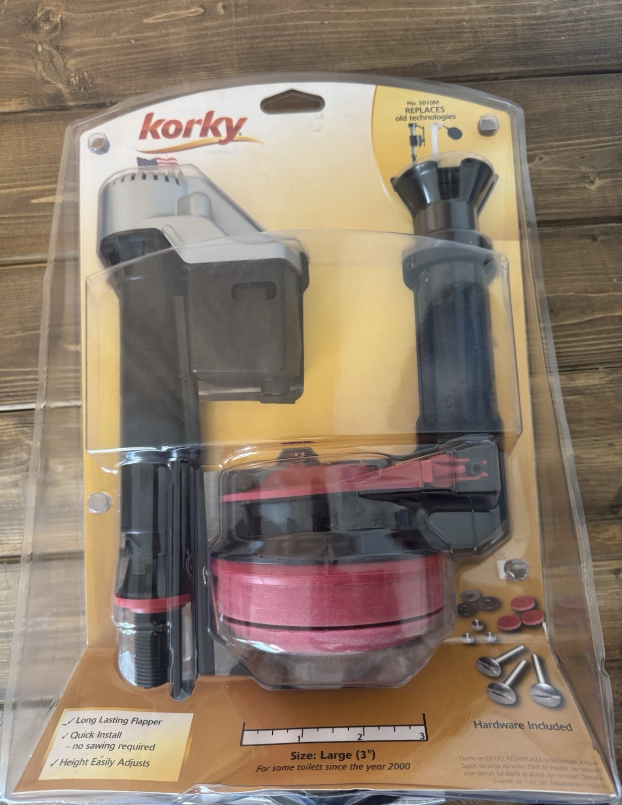 New Korky Large 3-inch 3” Complete Toilet Repair Kit QuietFILL Technology