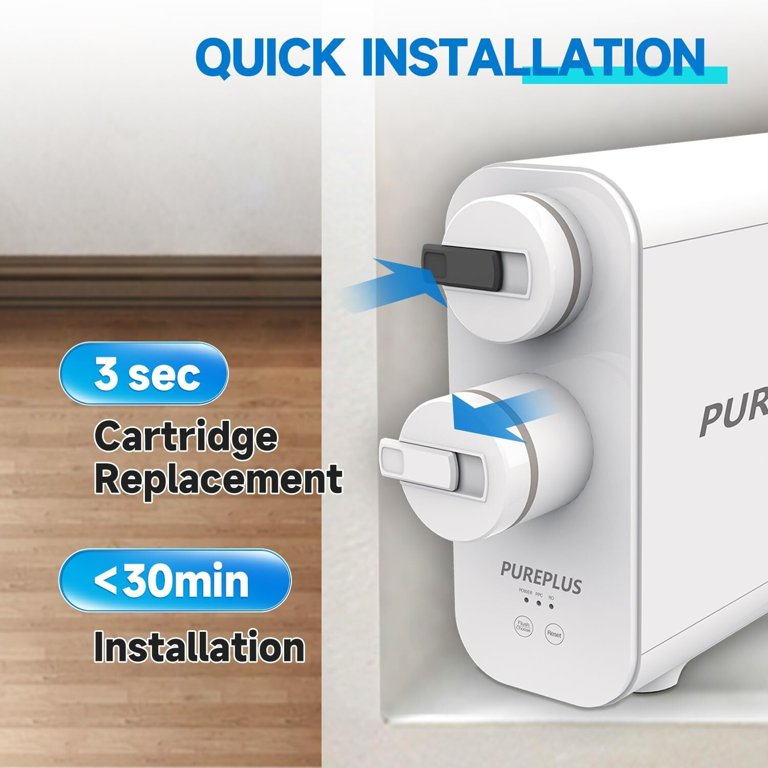 Tankless 600 GPD High Output RO Filter, Reverse Osmosis Water Filtration System