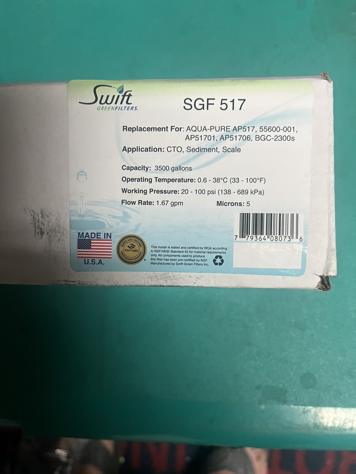 Replacement for 3M CFS517 Water Filter by Swift Green Filters SGF 517