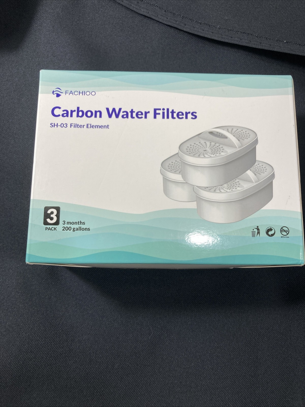 New Carbon Water Filters, SH-03 Filter Element, 3 Months, 200 Gallons – 3 Pack