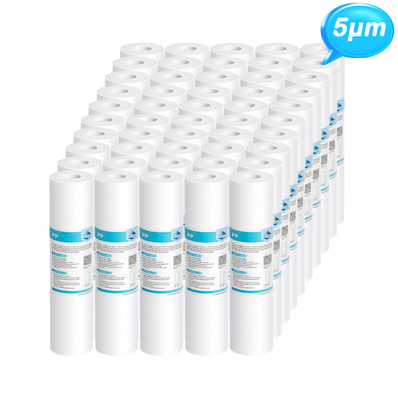 1-50 Pack 5 Micron 10″ x 2.5″ Sediment Water Filter for Reverse Osmosis GE FXUSC