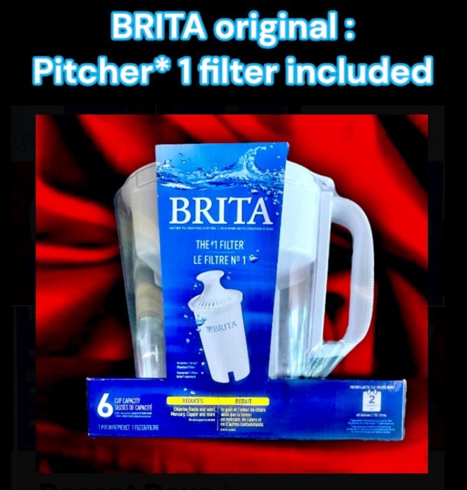 BRITA water Filter 6 Cup Pitcher W 1 Filter and 6 Extra Filters BUNDLE DEAL