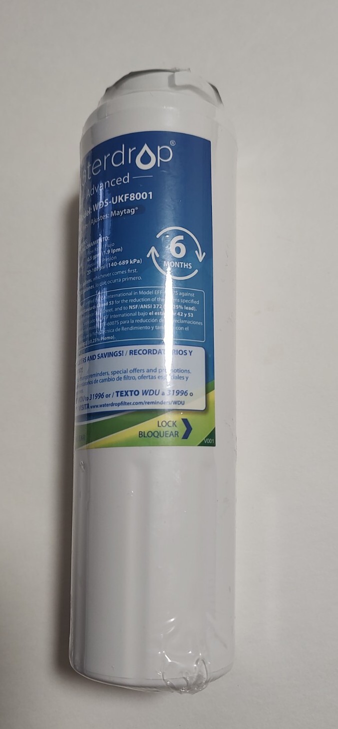 Waterdrop UKF8001 Refrigerator Water Filter Replacement Maytag 300 Gallons 6M m