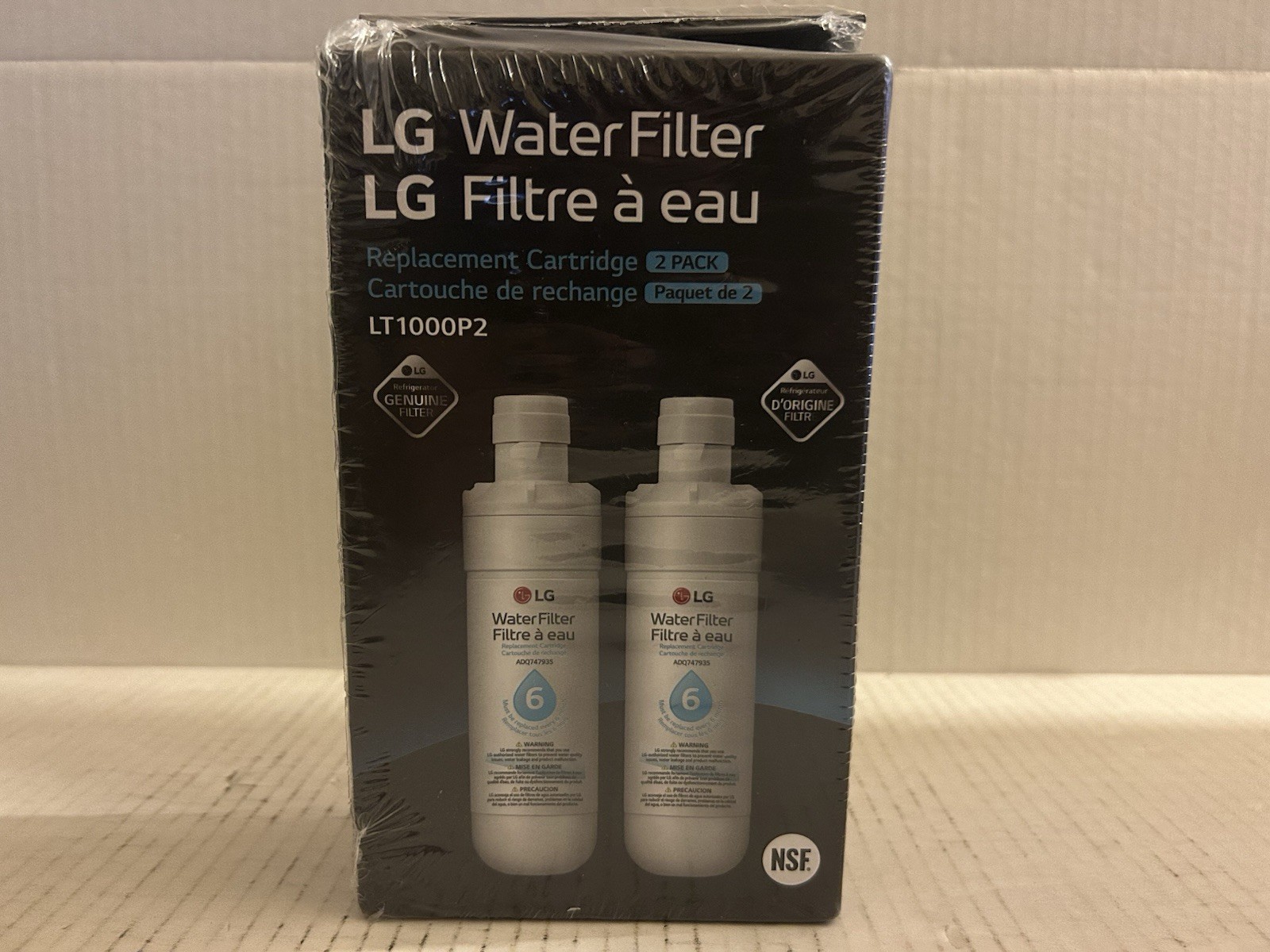 2pk LG Refrigerator Water Filter LT1000P2 Replacement Cartridge Genuine