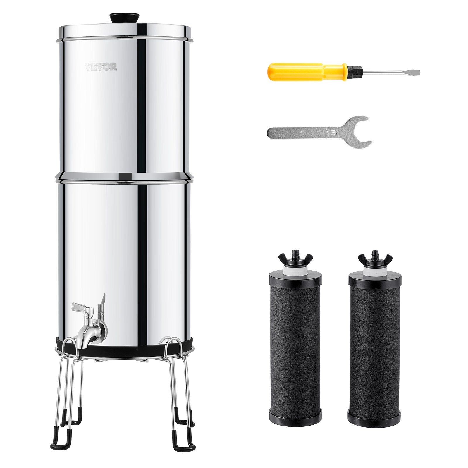 2.25G Heavy-Metal Reducing Gravity Filter 304 SS w/Carbon & Spigot