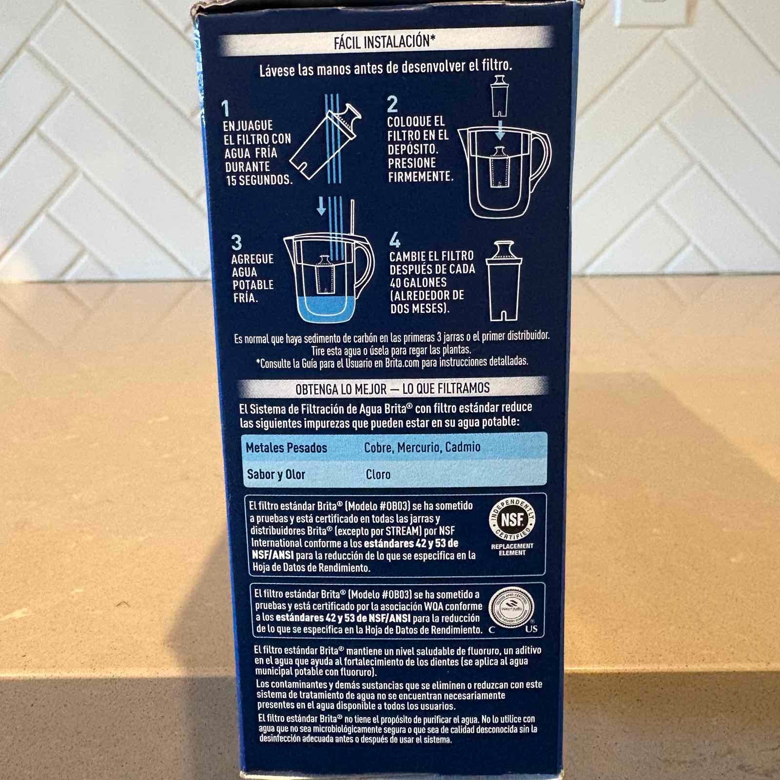 Brita Standard Water Filter Replacement OB03 4 Pack Pitcher 40 Gal each Openbox