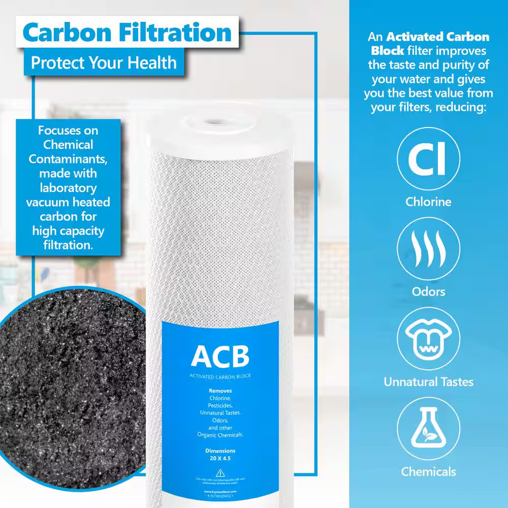 Whole House Water Filter Set – Replacement Kit – Sediment, Charcoal, Carbon – 5