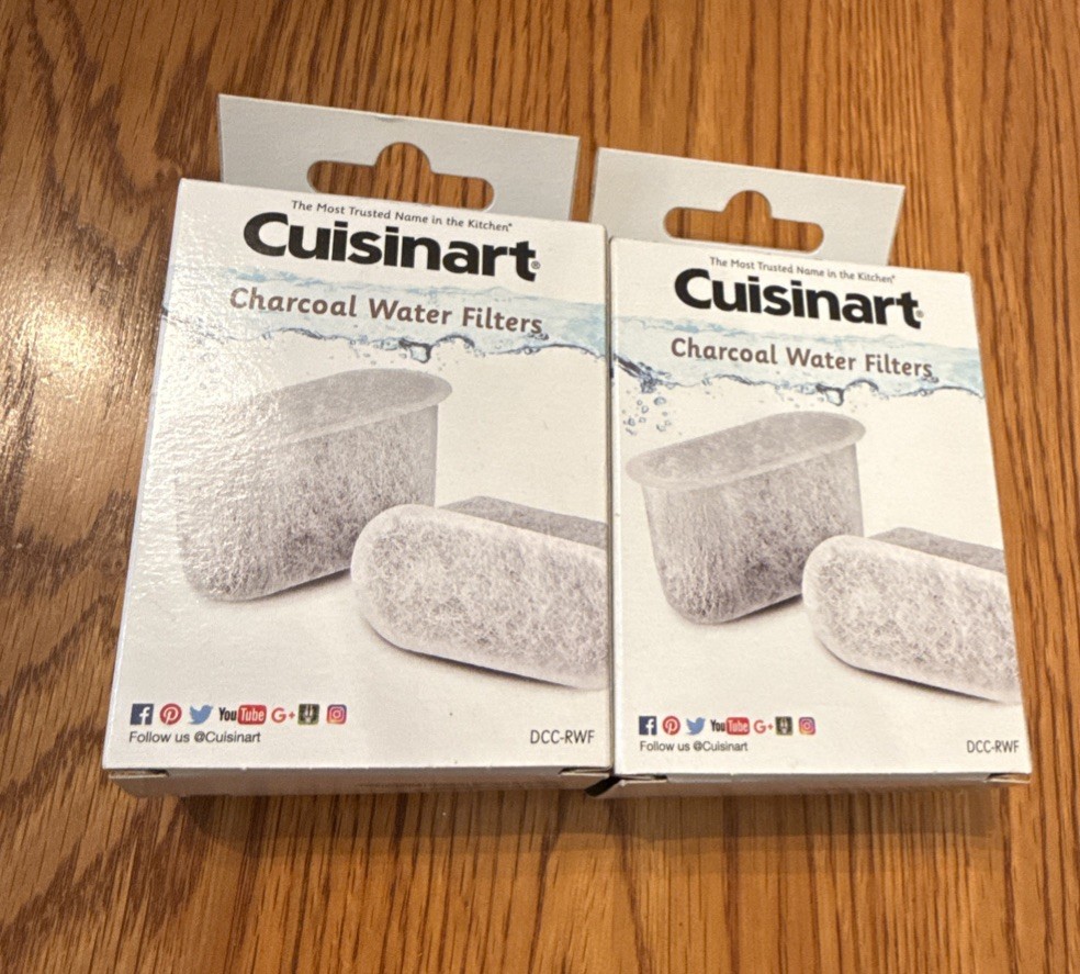 2 – Cuisinart DCC-RWF Replacement Charcoal Water Filters 2 Pack NIB