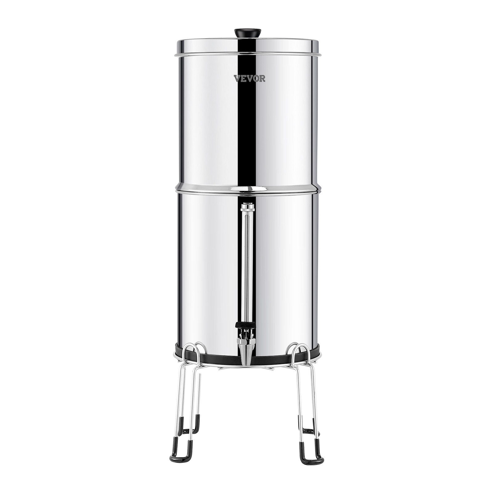 VEVOR 2.25G Gravity-fed Water Filter Countertop System Stainless Steel 4 Filters