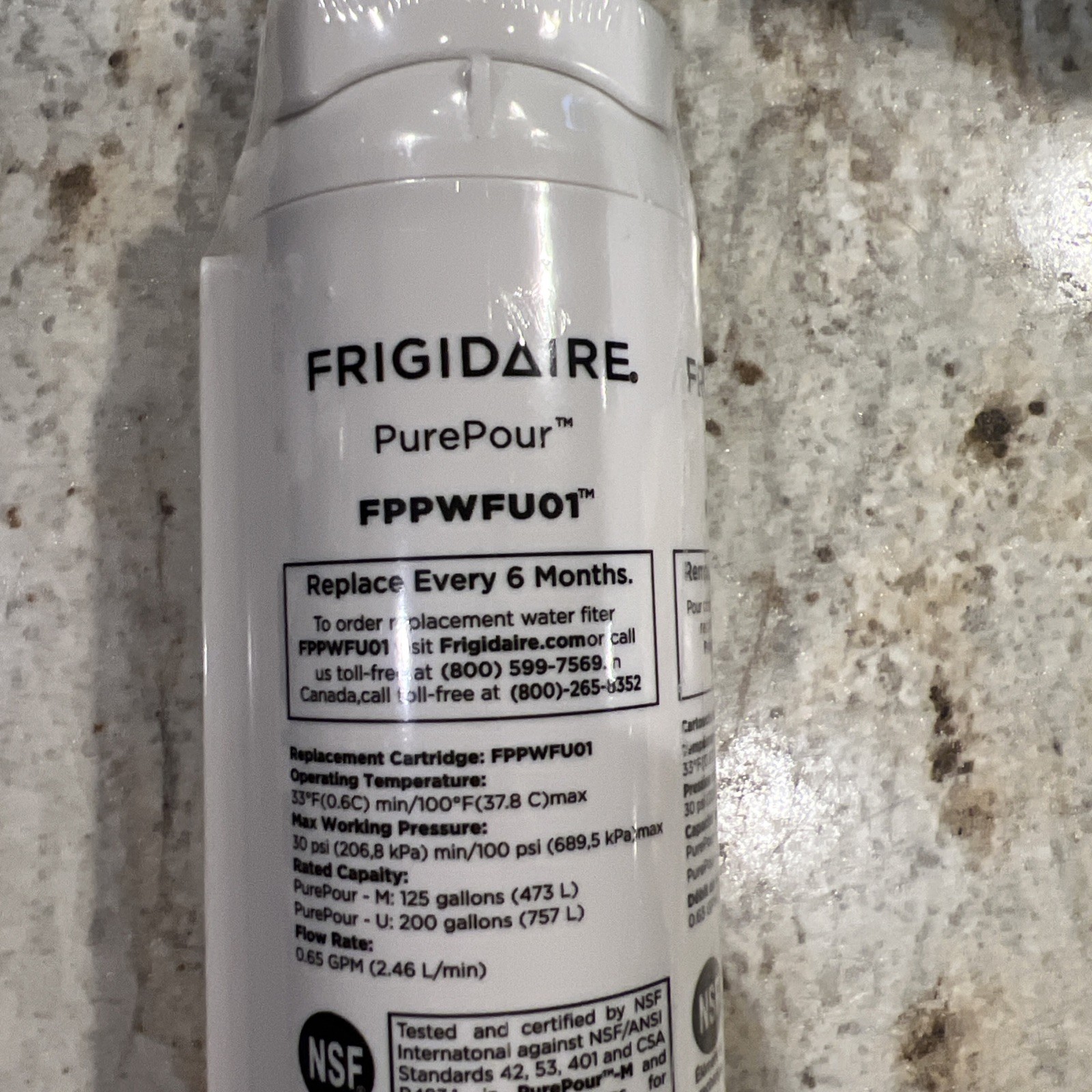 1 pack Frigidaire FPPWFU01 PWF-1 Refrige PurePour Water &Ice Refrigerater Filter