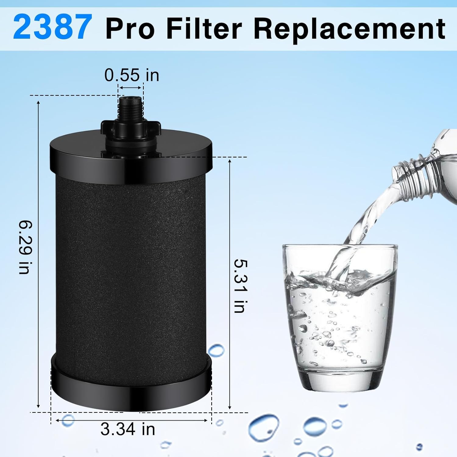 2 Pack 2387 Pro Water Filter Replacement for Alexapure Pro System
