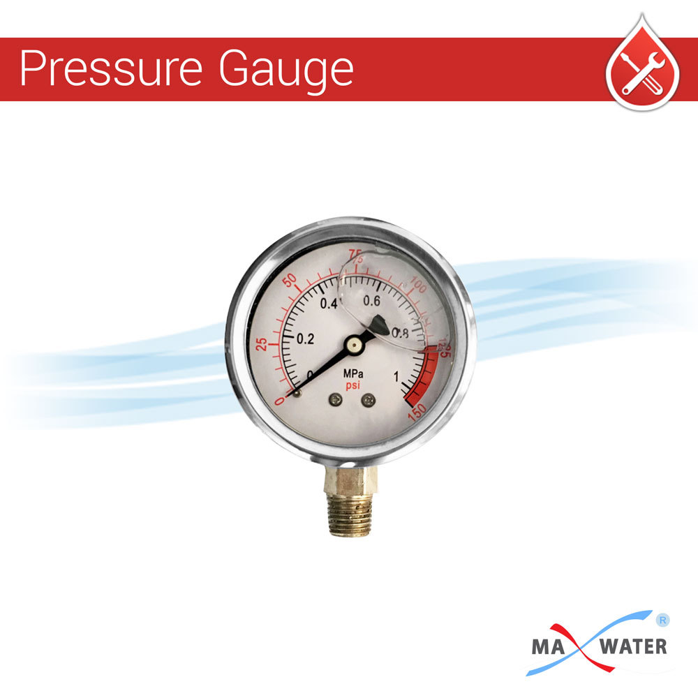 10″x4.5″ Clear 1″ Port whole house Water Filter 3 Stages System + Gauges