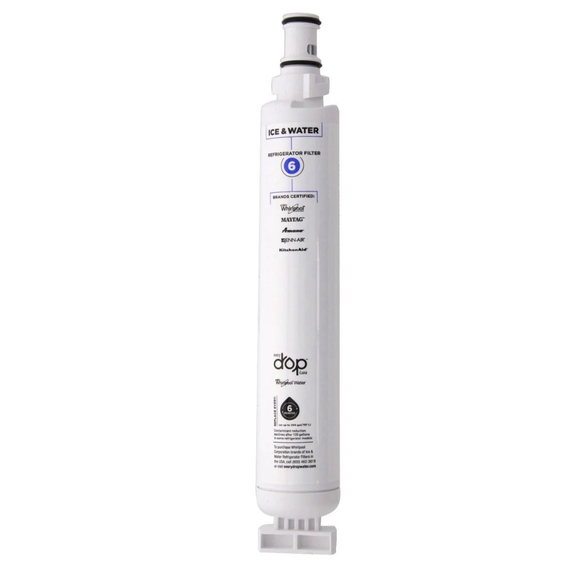 Everydrop by Whirlpool Ice and Water Refrigerator Filter 6 EDR6D1 Single Pack