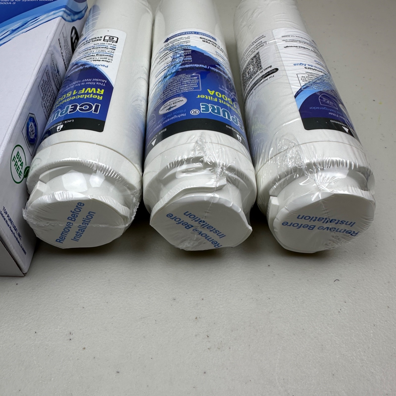 3 PACK ICEPURE MSWF Refrigerator Water Filter Compatible with GE RWF1500A