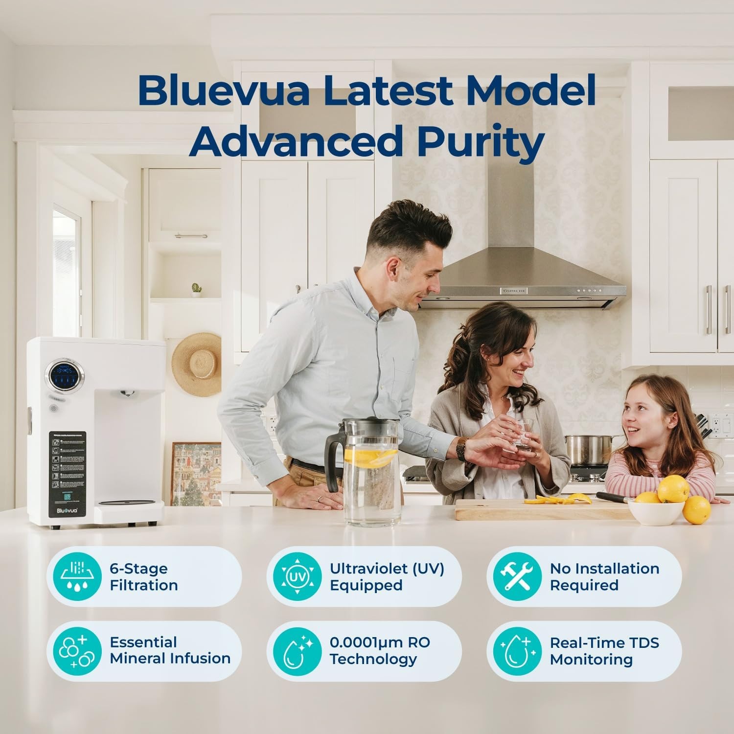 Bluevua RO100ROPOT-UV Reverse Osmosis System Countertop Water Filter