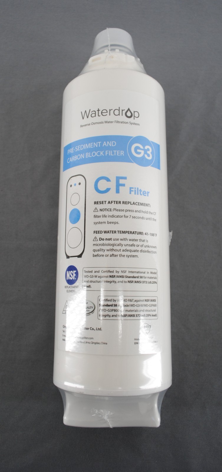 Waterdrop WD-G3-CF Filter Replacement for WD-G3-W WD-G3P600 and WD-G3P800-W