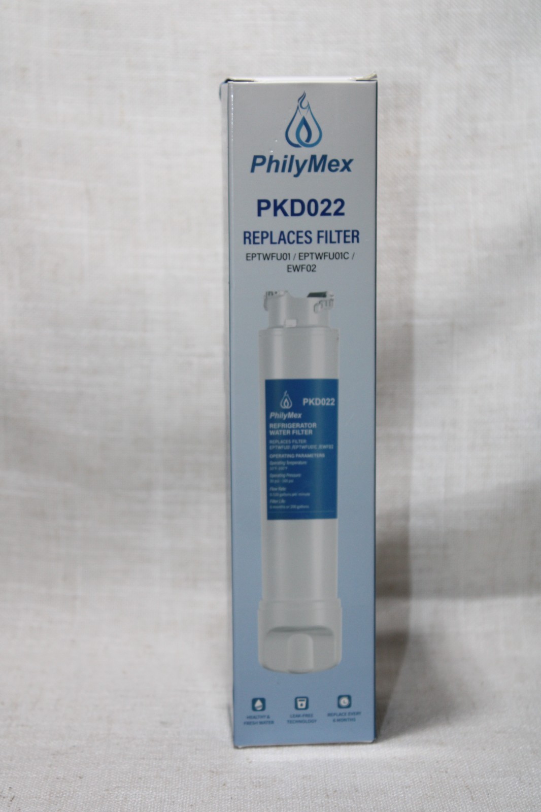2 PACK PhilyMex PKD022 Water Filter Replaces Eptwfu01/Eptwfu01c/Ewf02 New