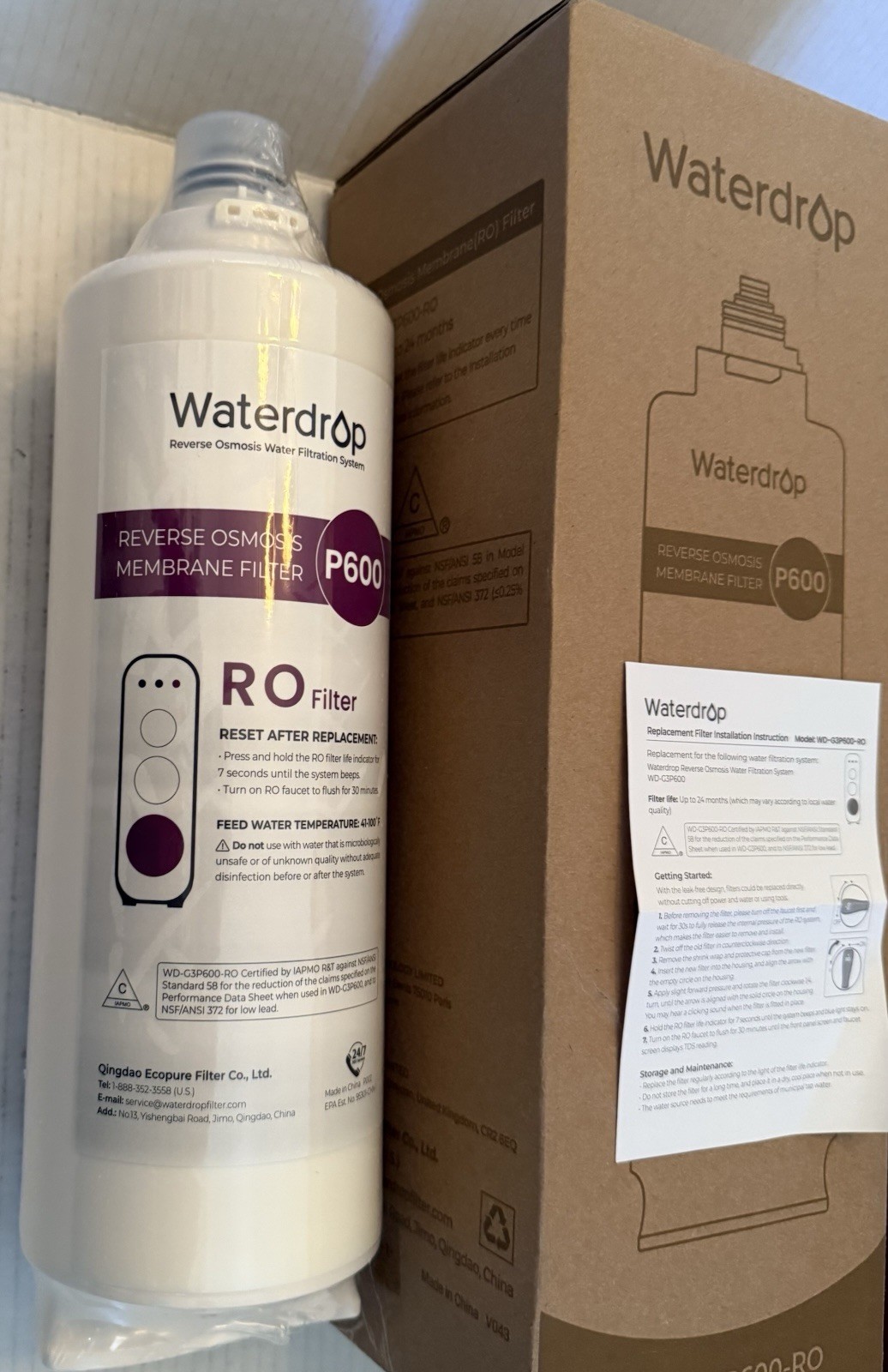 Water Drop Filter WD-G3P600-RO